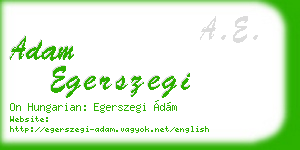 adam egerszegi business card